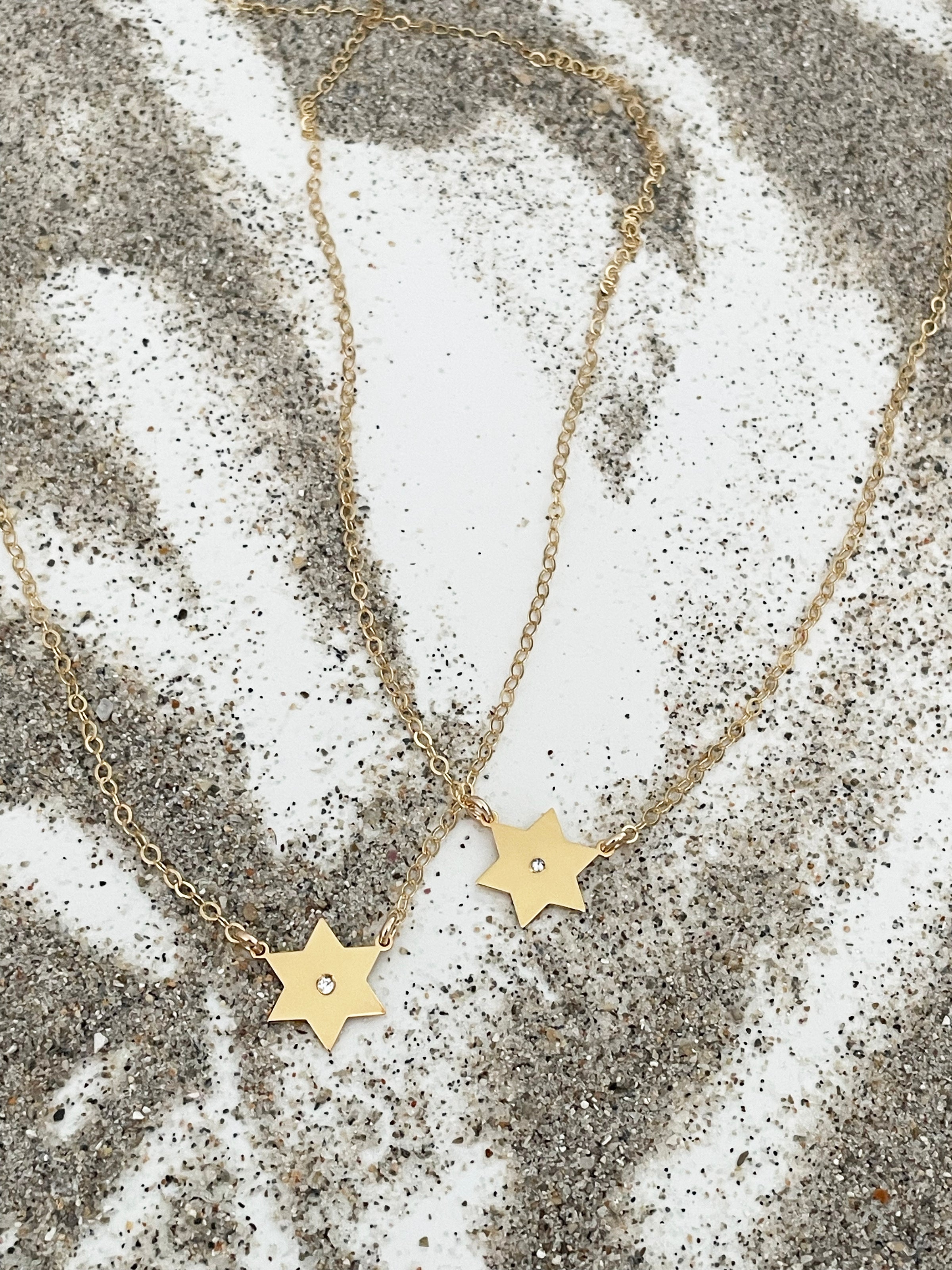 Golda Star of David Diamond Necklace