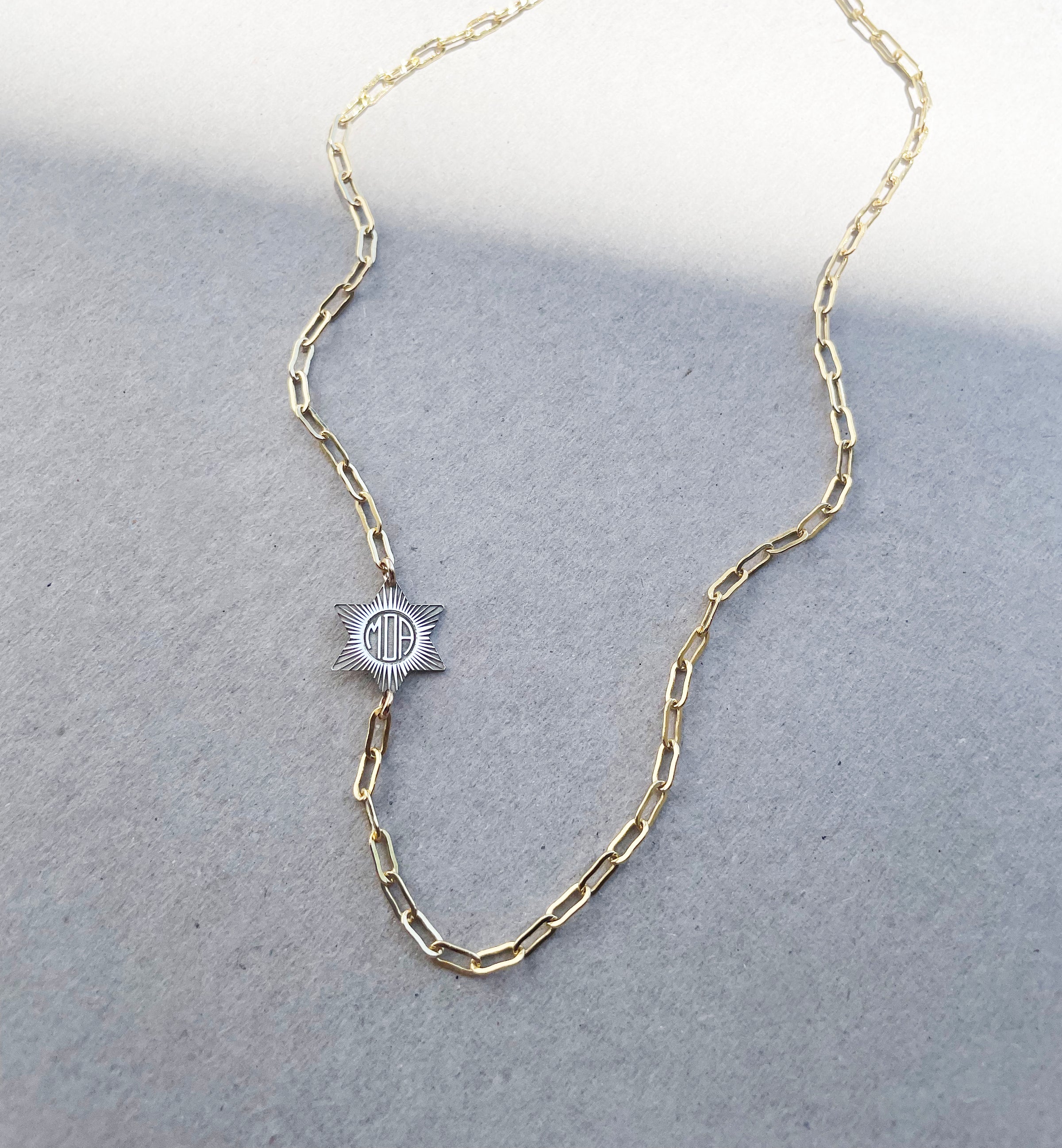 Magen Mini Monogram Paperclip Necklace