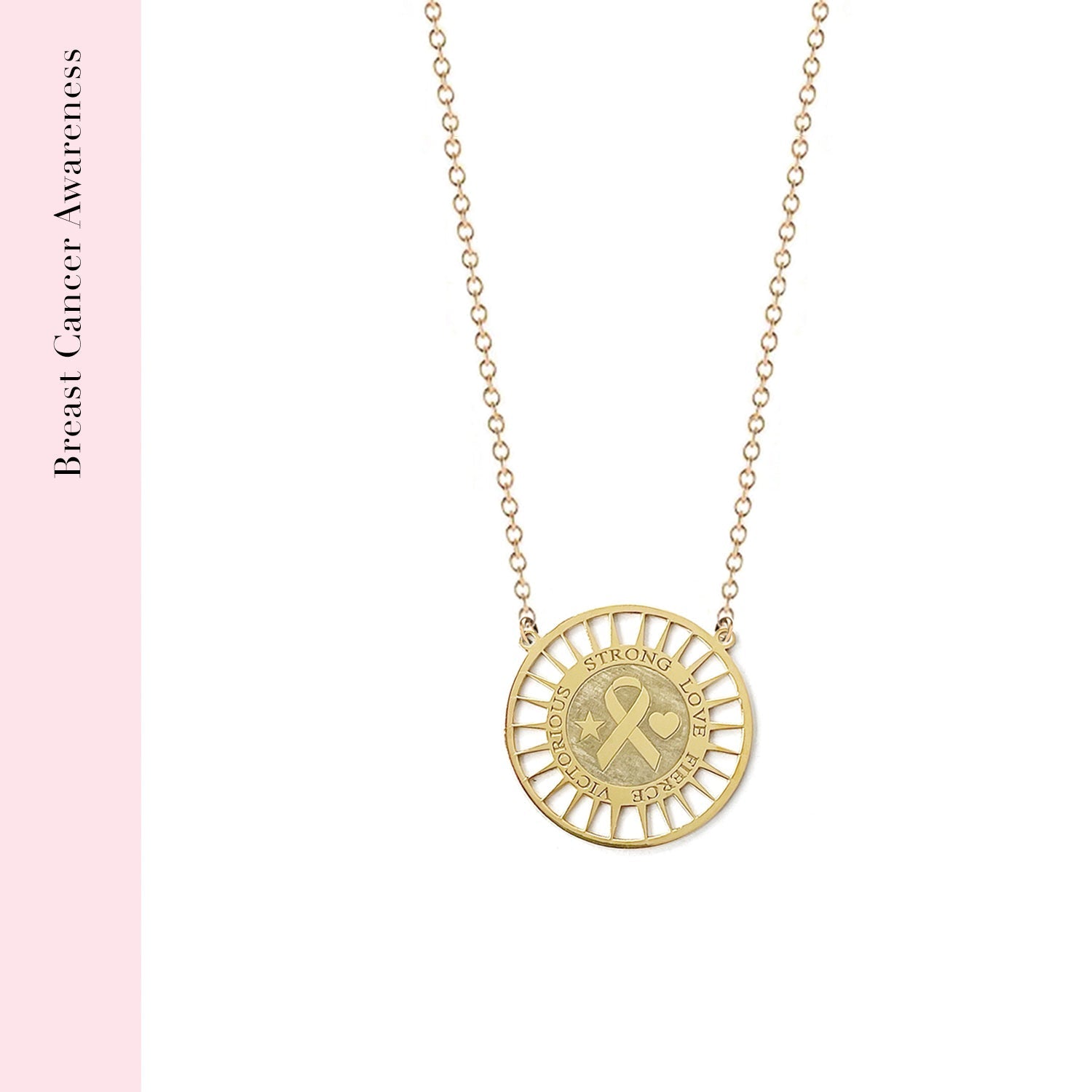 Pink Ribbon Medallion Necklace