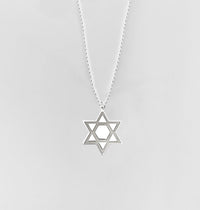 Star of One Magen David Necklace Beaded Chain