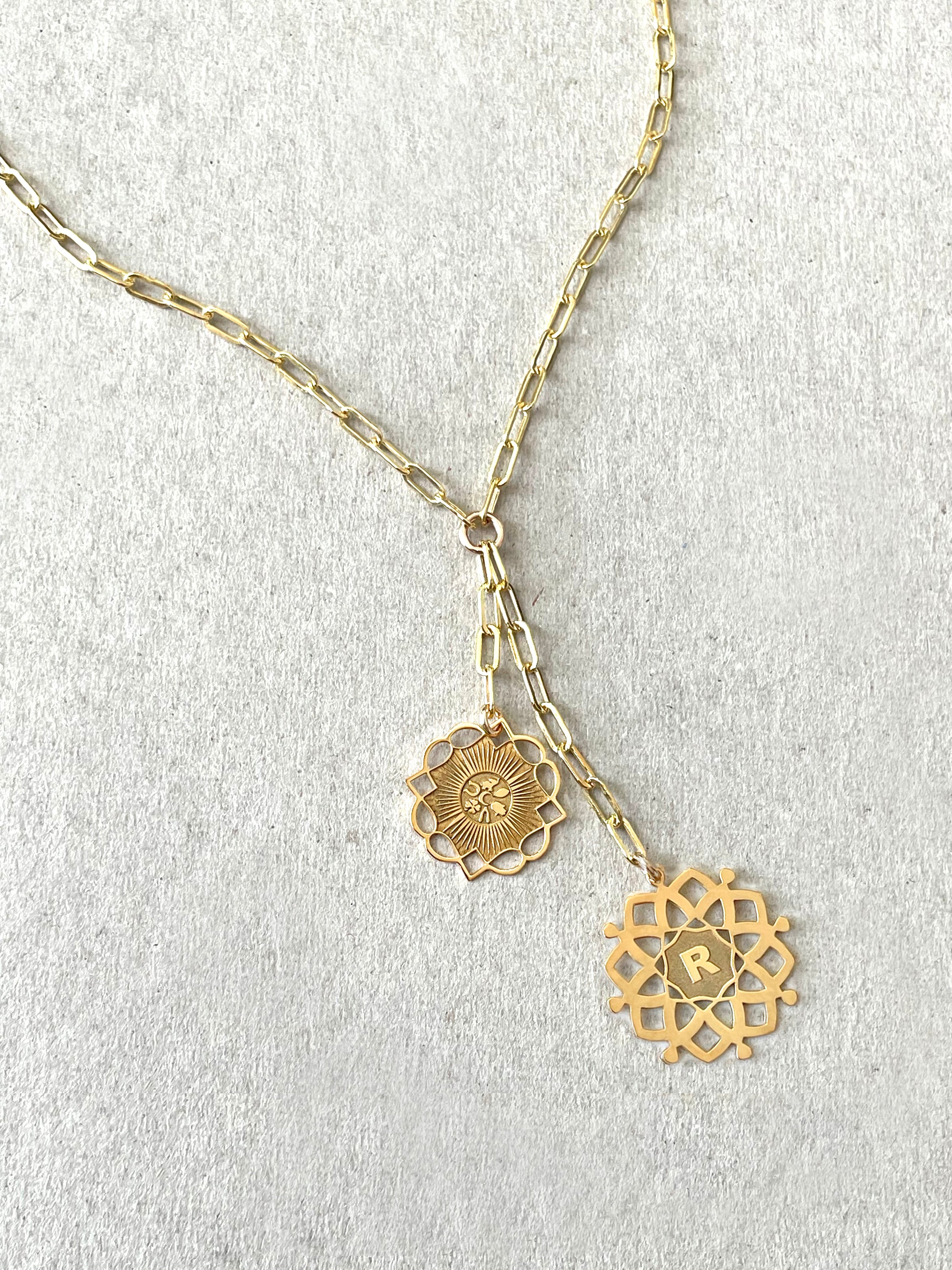 Mandala Personalized Medallion Lariat