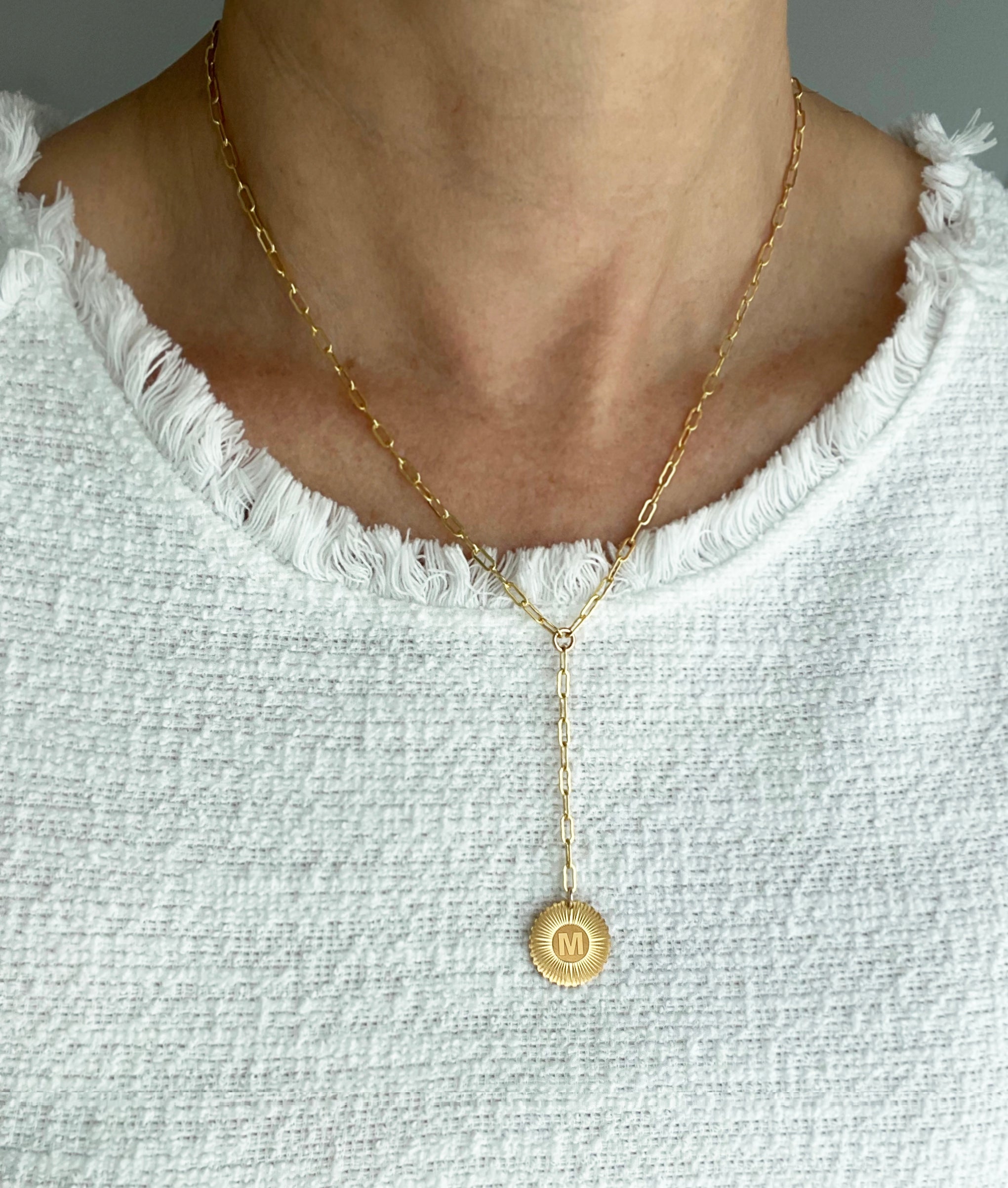 Vesta Initial Medallion Lariat