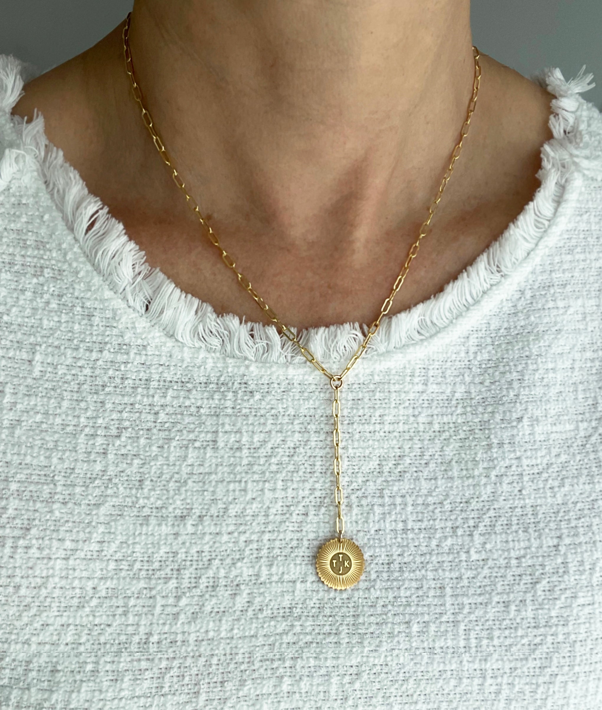 Vesta Multiple Initials Medallion Lariat