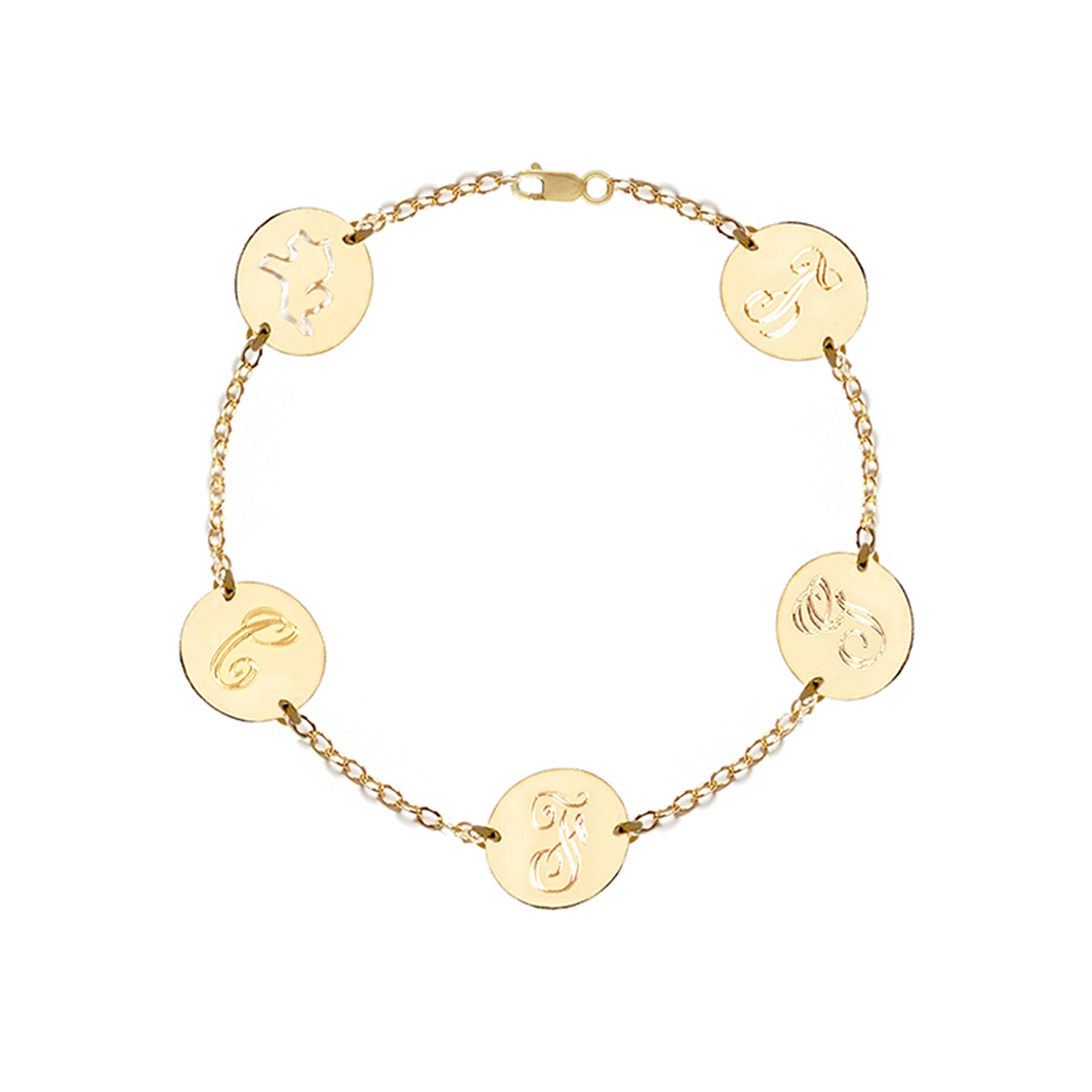 Sandy Personalized Initial Disc Bracelet | Anklet
