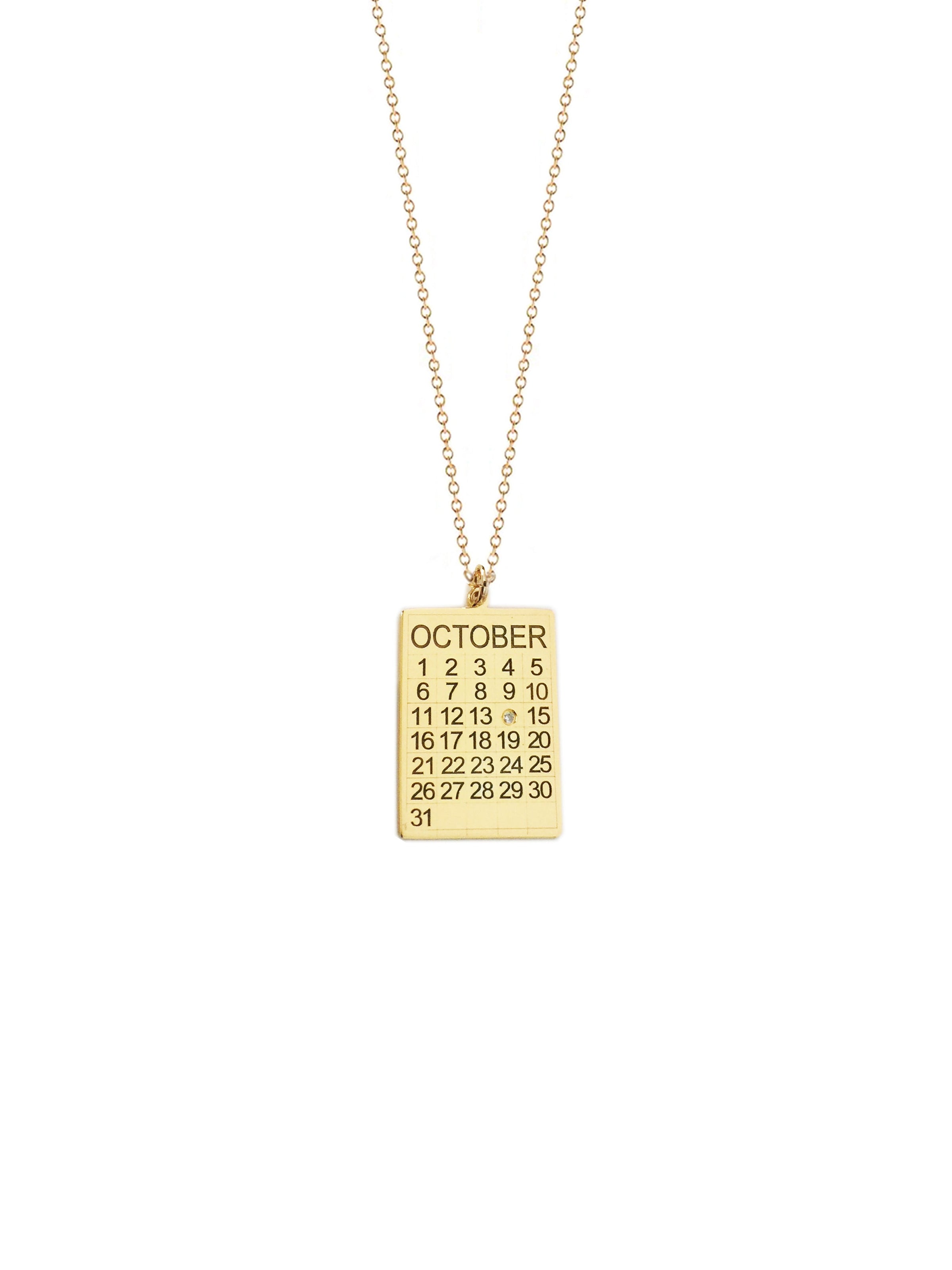 Calendar Paperclip Chain Necklace