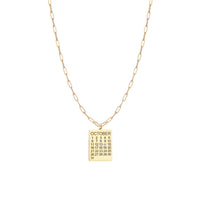 Calendar Paperclip Chain Necklace