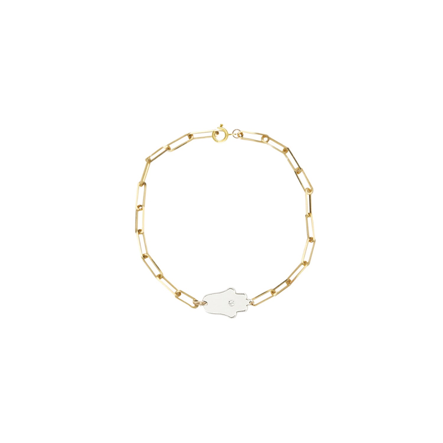 Dani Hamsa Diamond Paperclip Bracelet | Anklet
