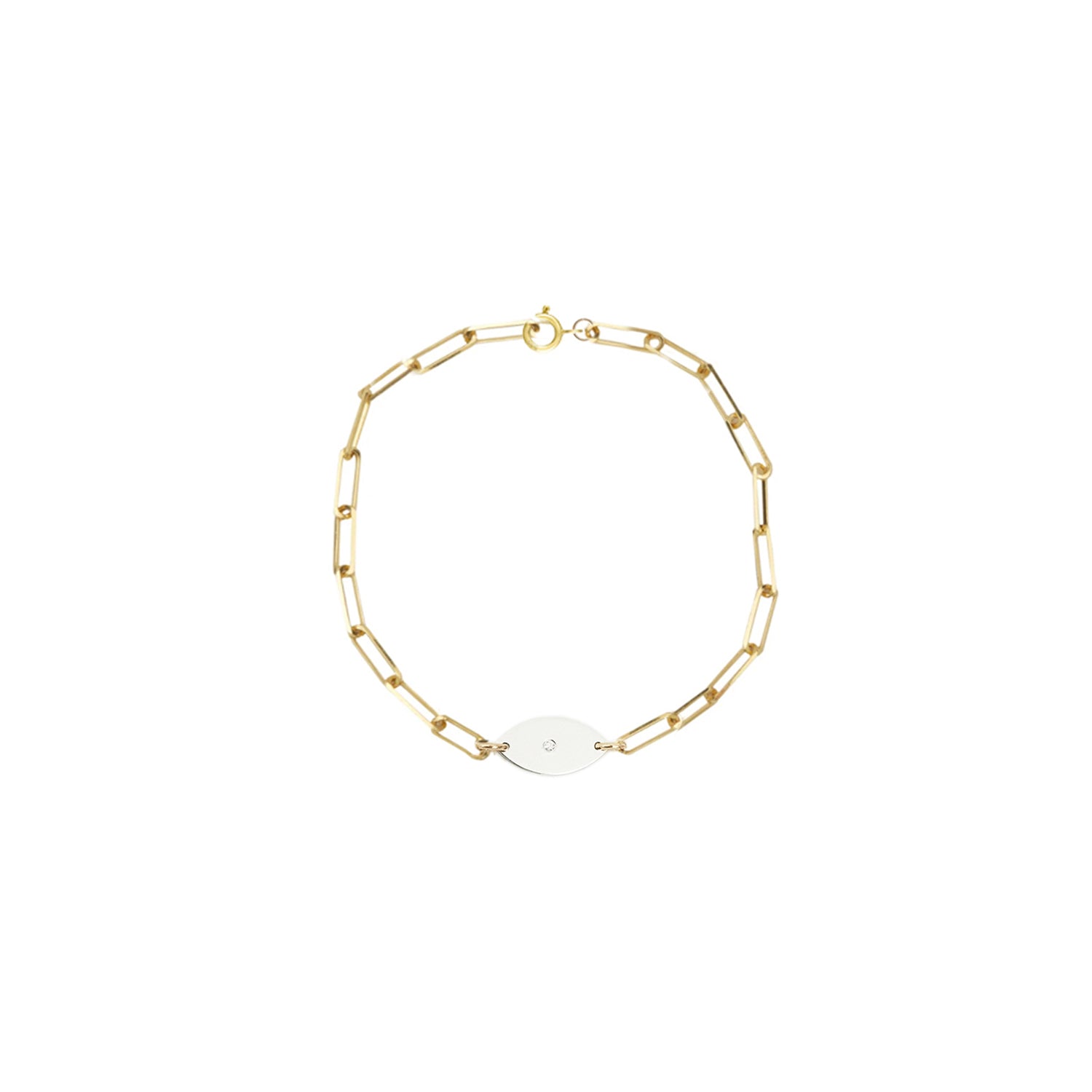 Dani Evil Eye Diamond Paperclip Bracelet | Anklet