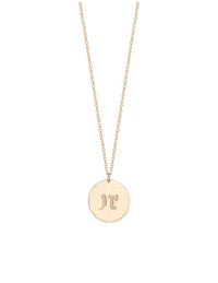 Gothic Initial Charm Necklace