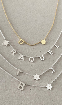 Taly Initials and Star of David Diamond Necklace