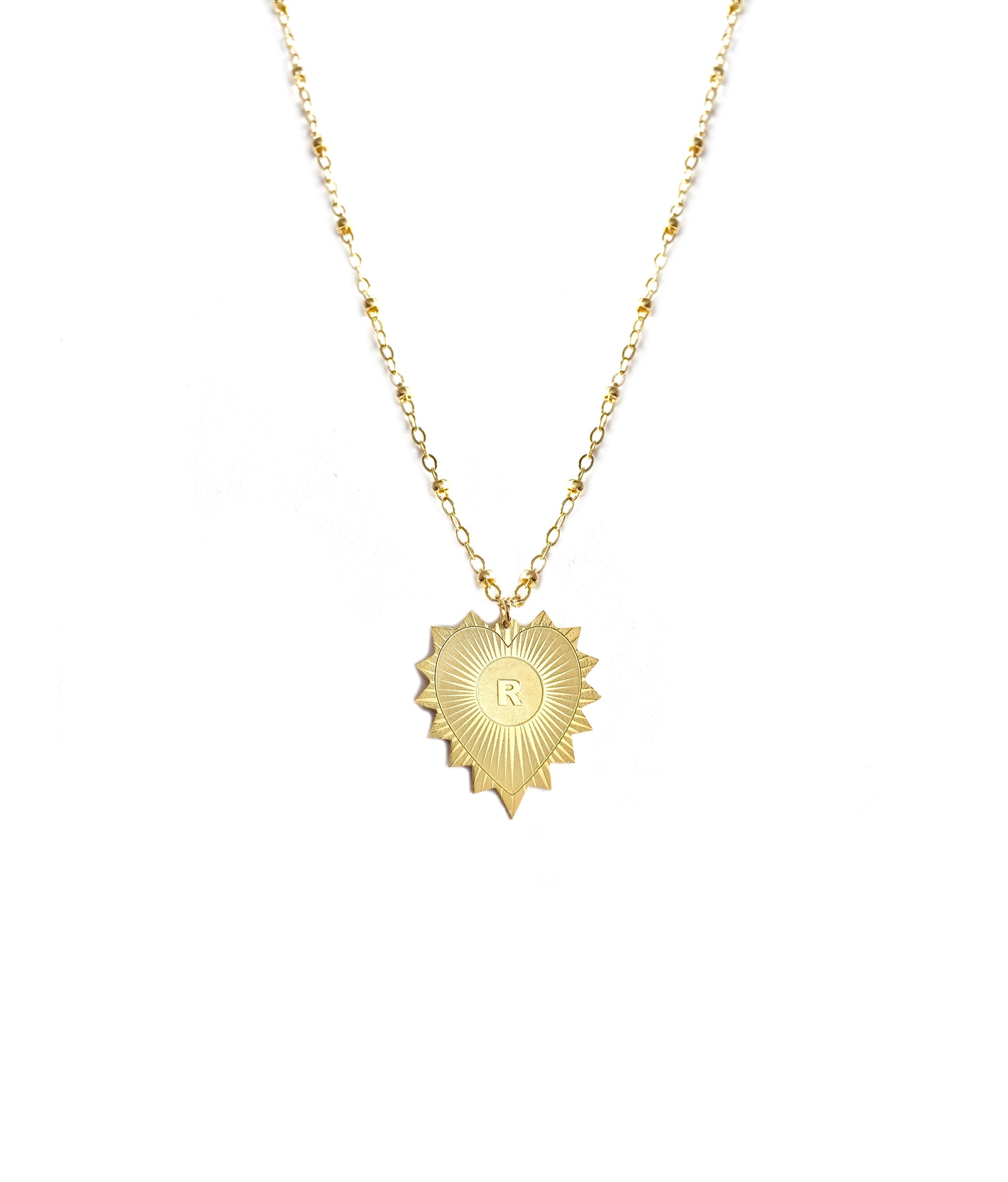 Vesta Initial Heart Medallion Necklace