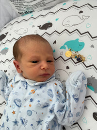 Custom Baby Onesie and Evil Eye Pin