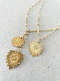 Vesta Initial Heart Medallion Necklace