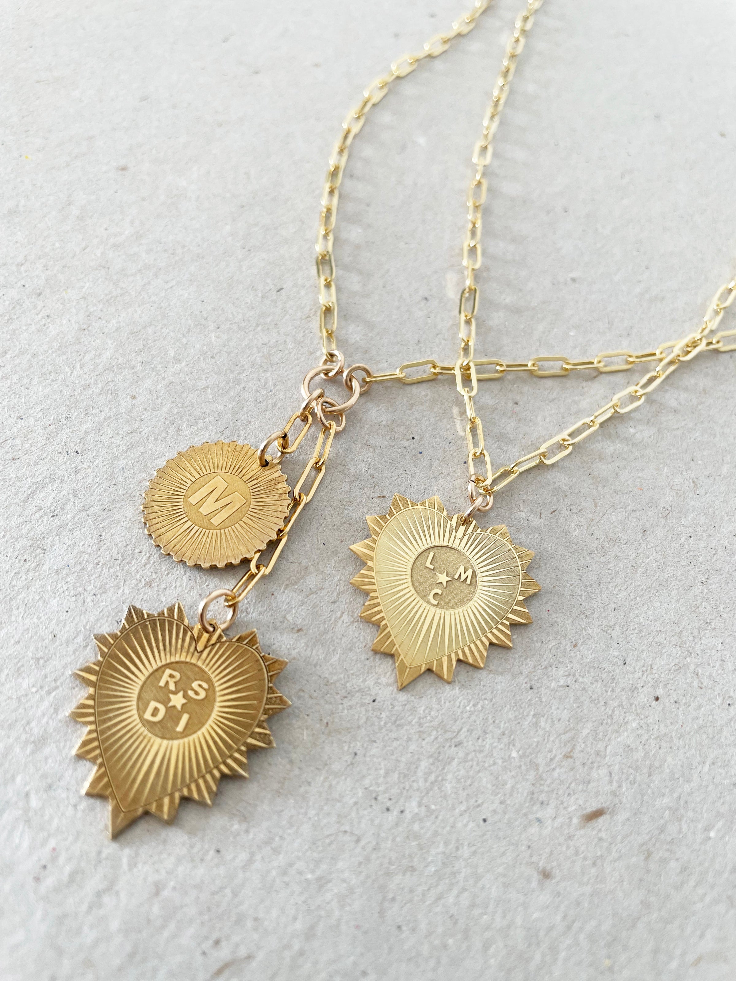 Vesta Initial Heart Medallion Necklace