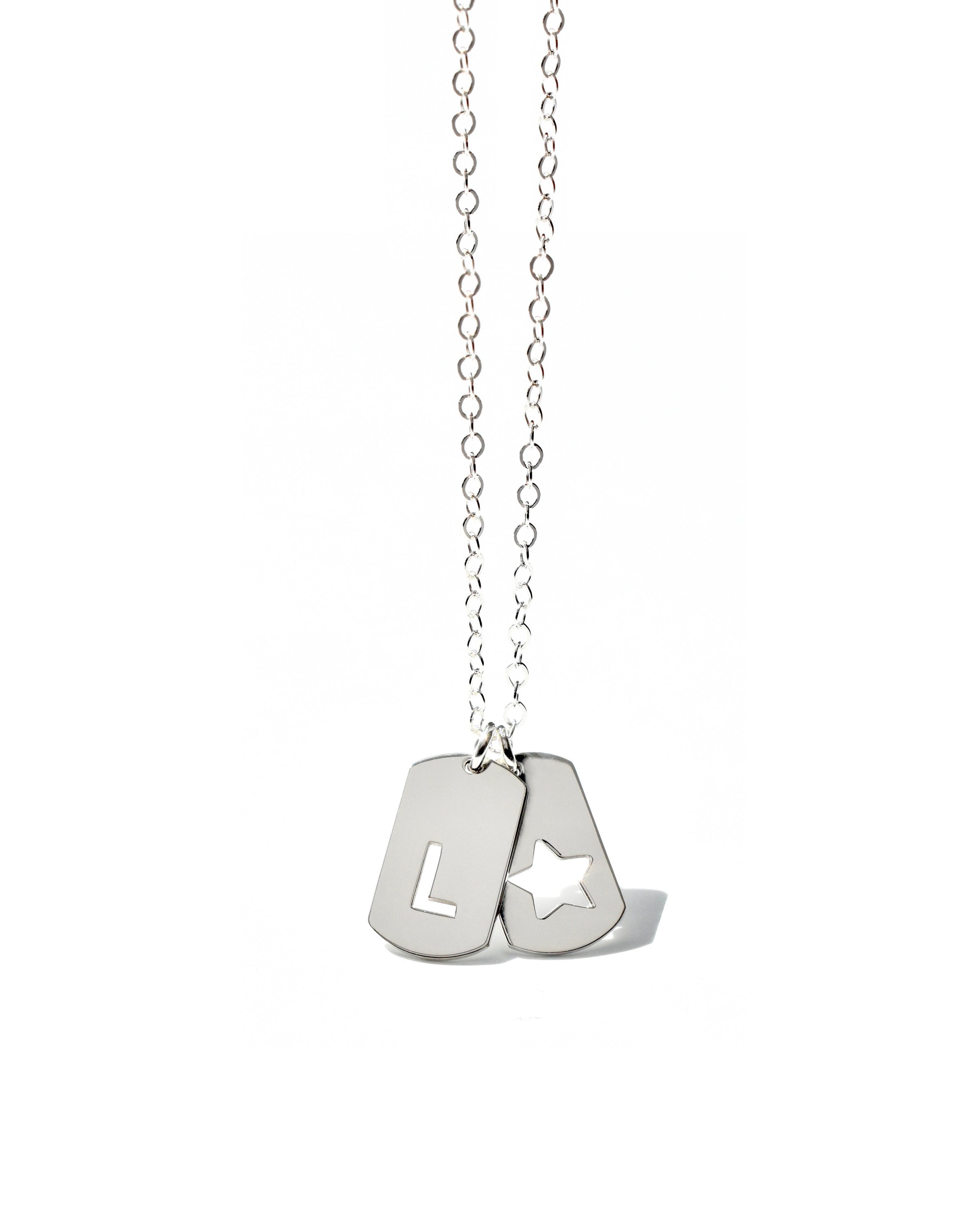 Initial Mini ID Tag Necklace
