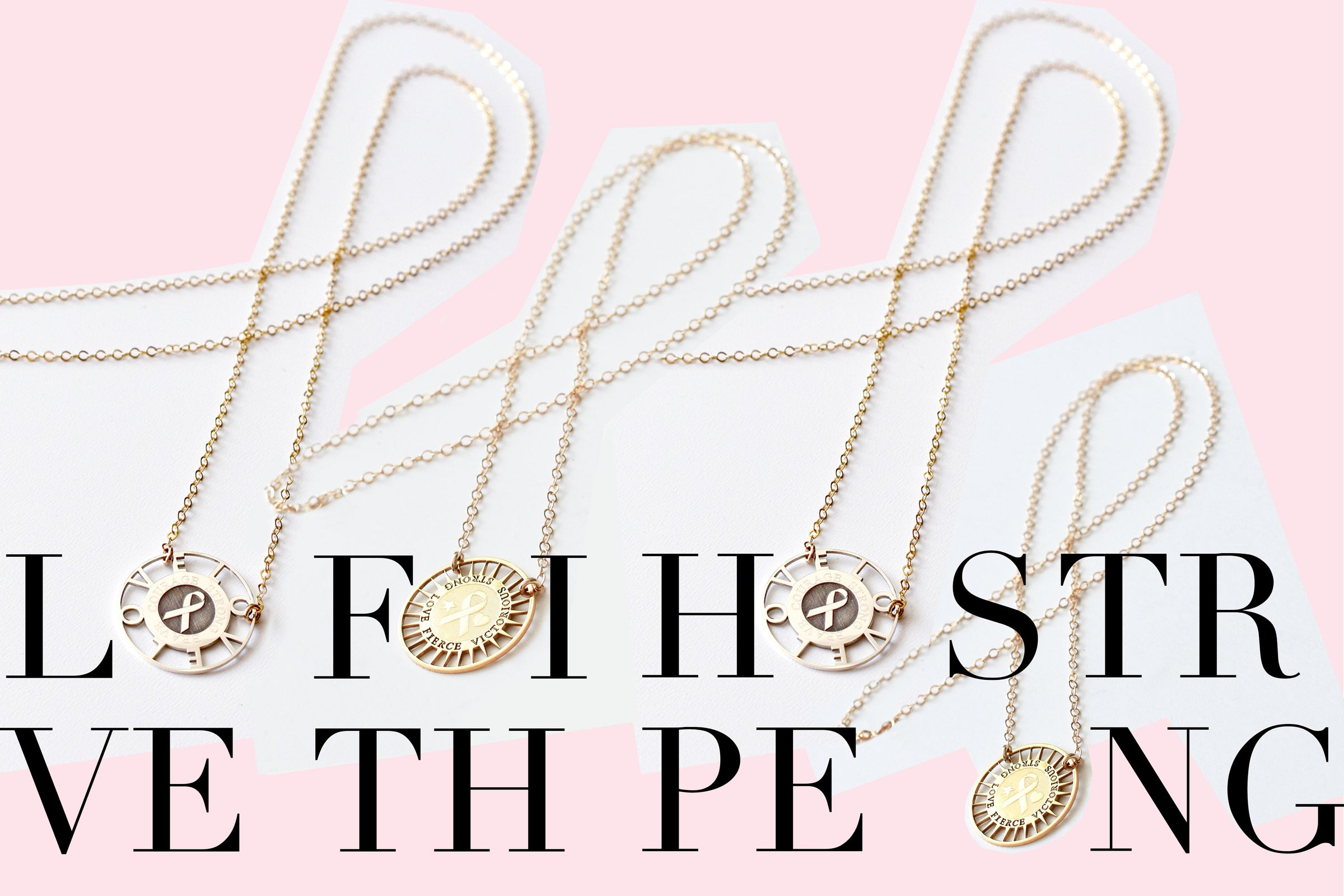 Love Ribbon Medallion Necklace
