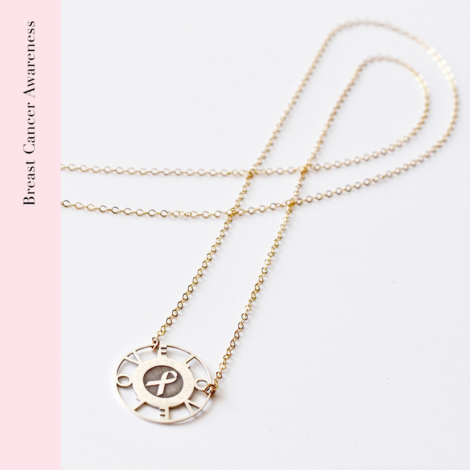Love Ribbon Medallion Necklace