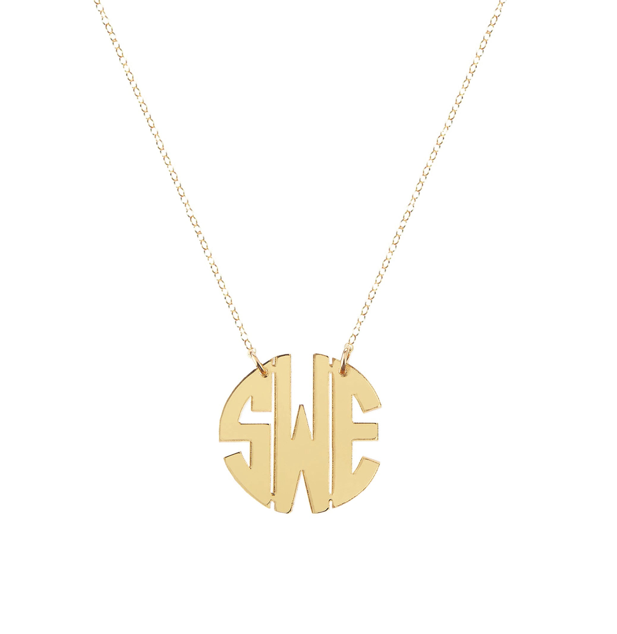 Monogram Block Necklace