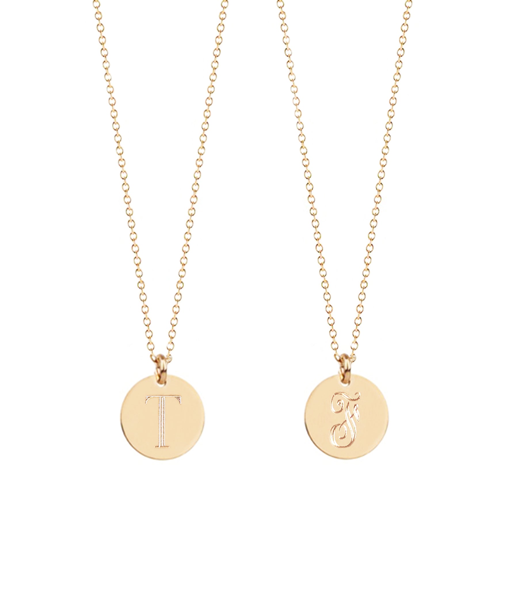 Sandy Initial Disc Necklace