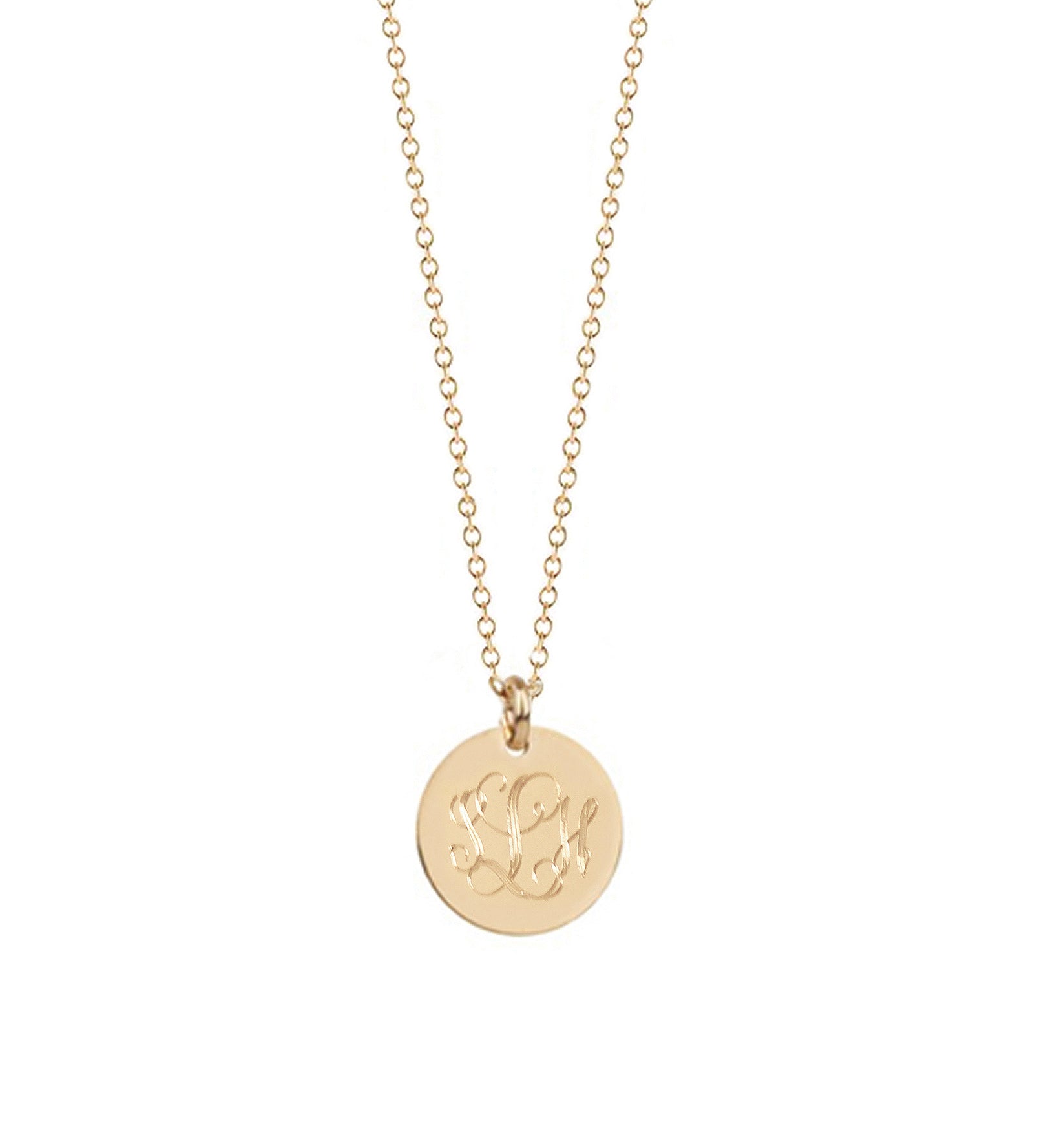 sandy Monogram Disc Necklace
