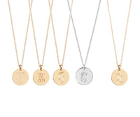 Sandy Initial Disc Necklace