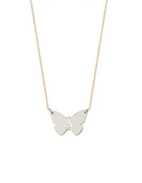 Monarch Butterfly Initial Necklace