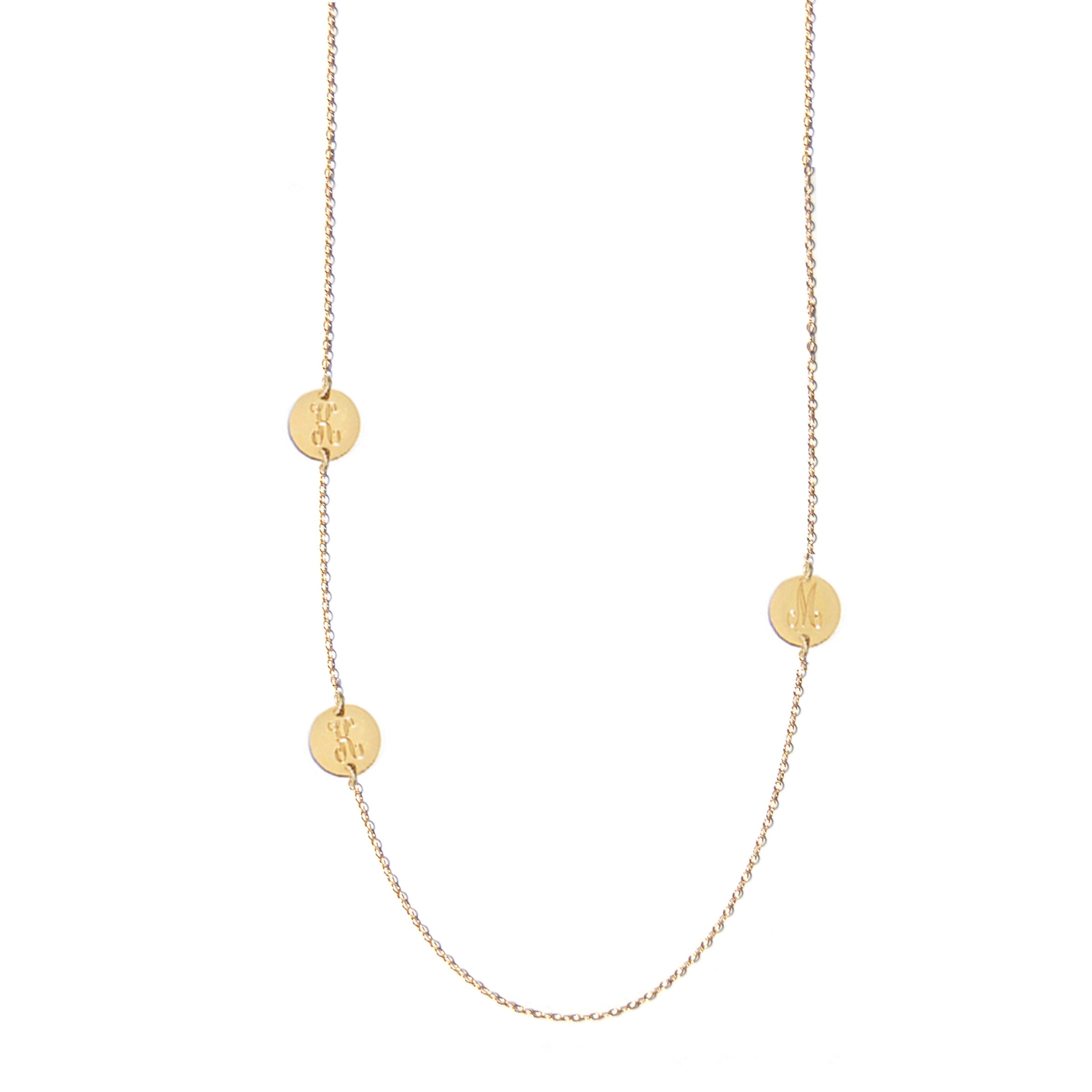 Sandy Personalized Round Disc Necklace