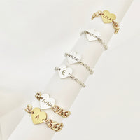 Anna Heart Personalized Chain Ring