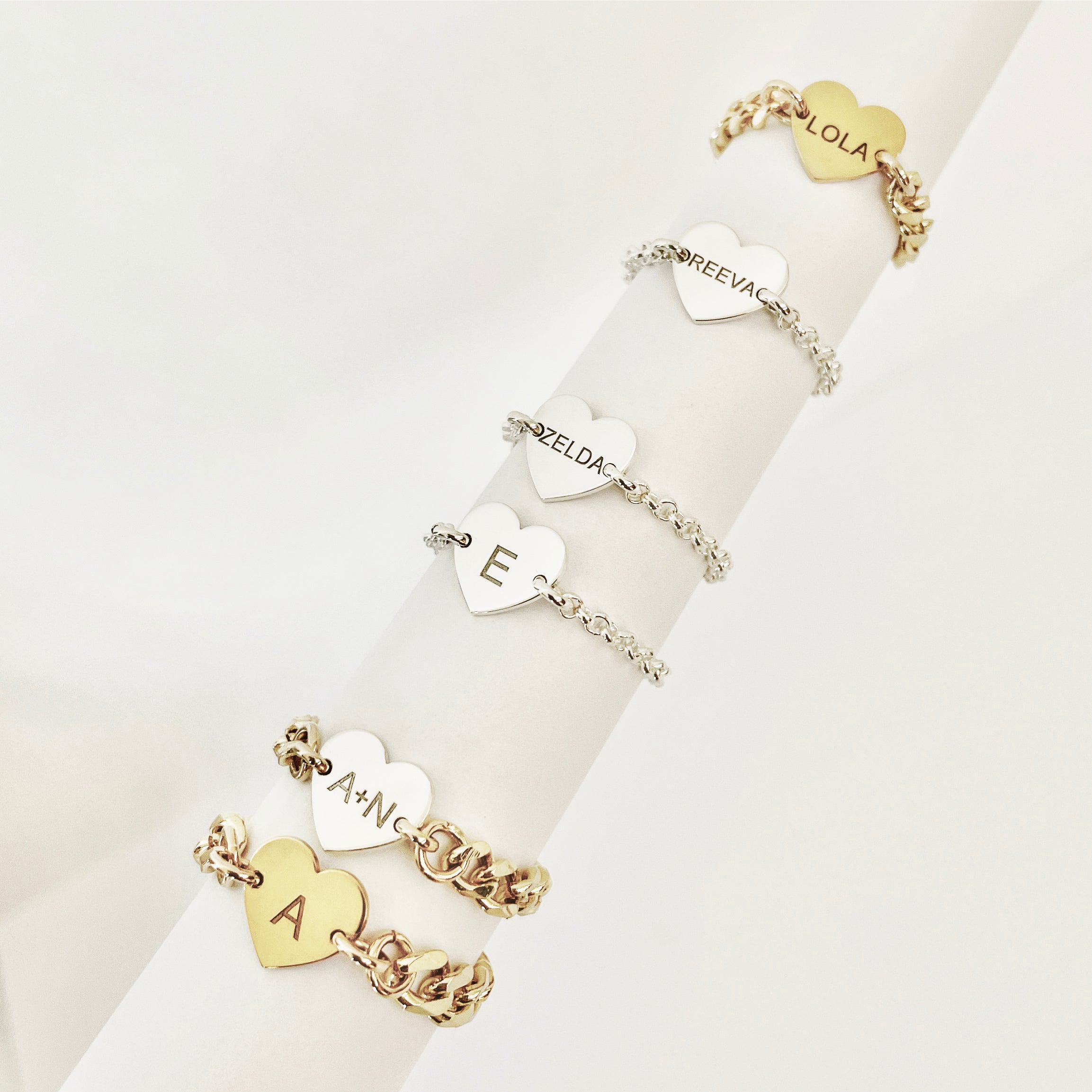 Anna Heart Personalized Chain Ring