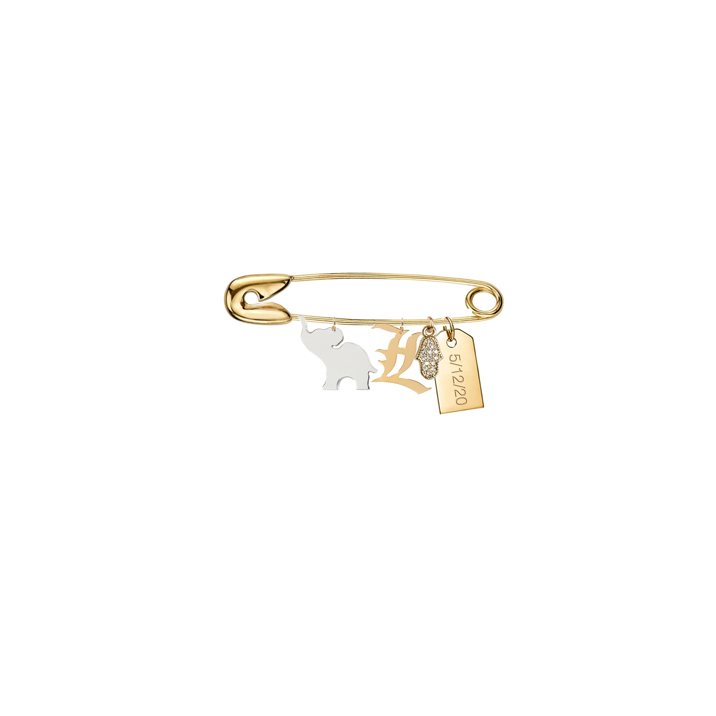 Initial Baby Safety Pin