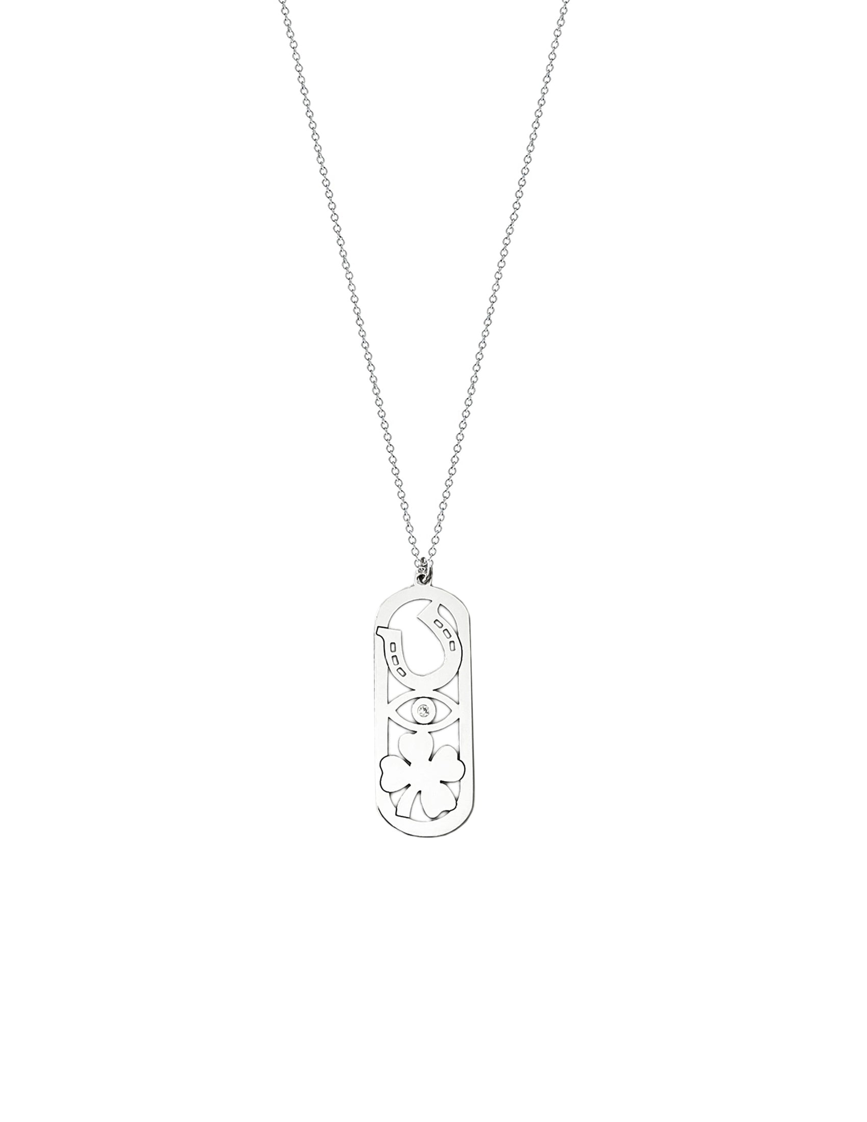 Shaked Diamond Four Leaf Clover Pendant Necklace