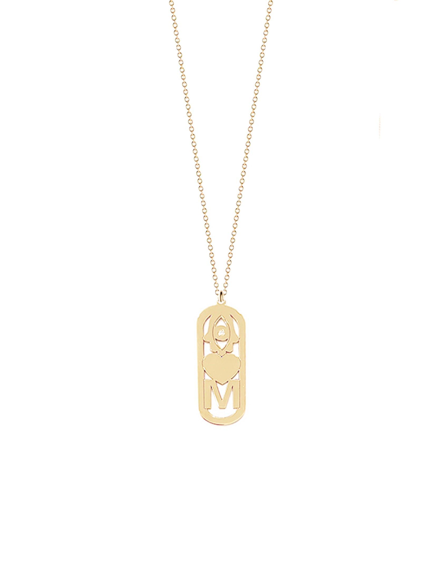Shaked Diamond Initial Good Luck Necklace