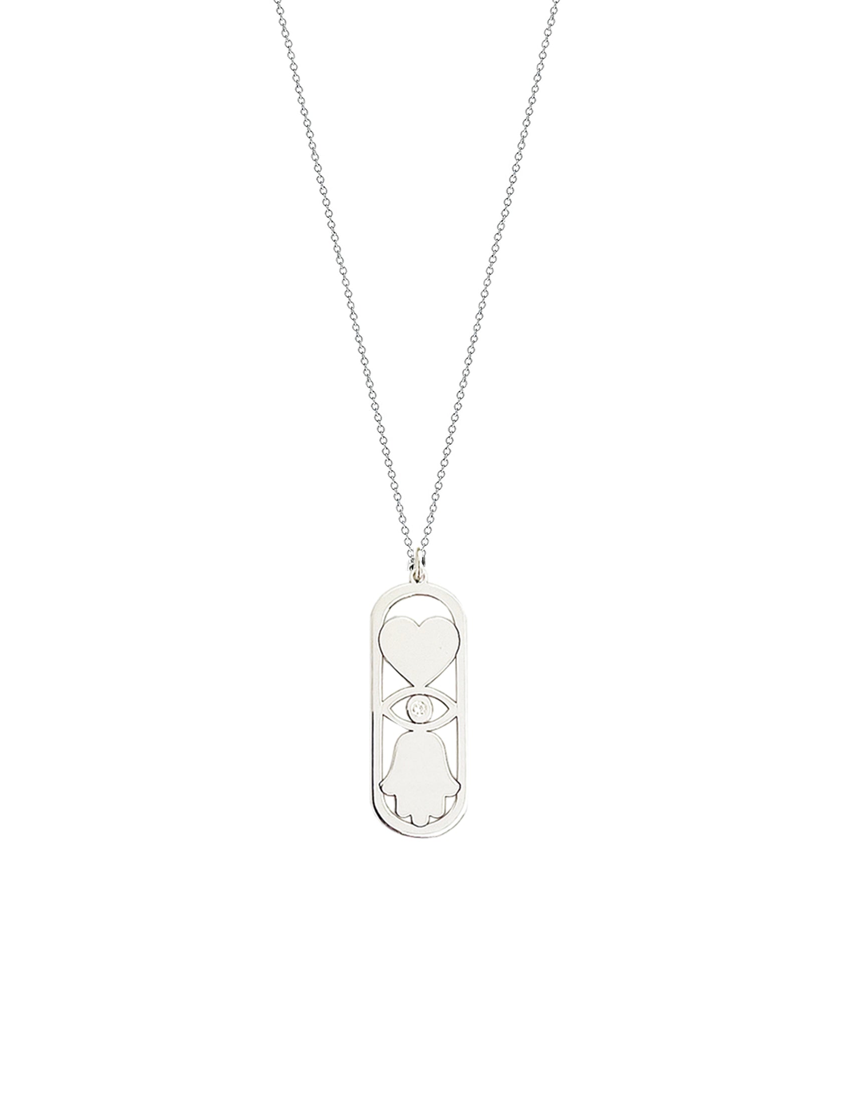Shaked Diamond Good Luck Pendant Necklace