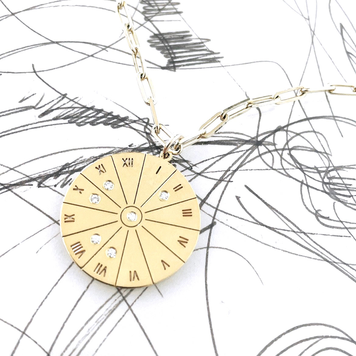 Calendar Wheel Necklace