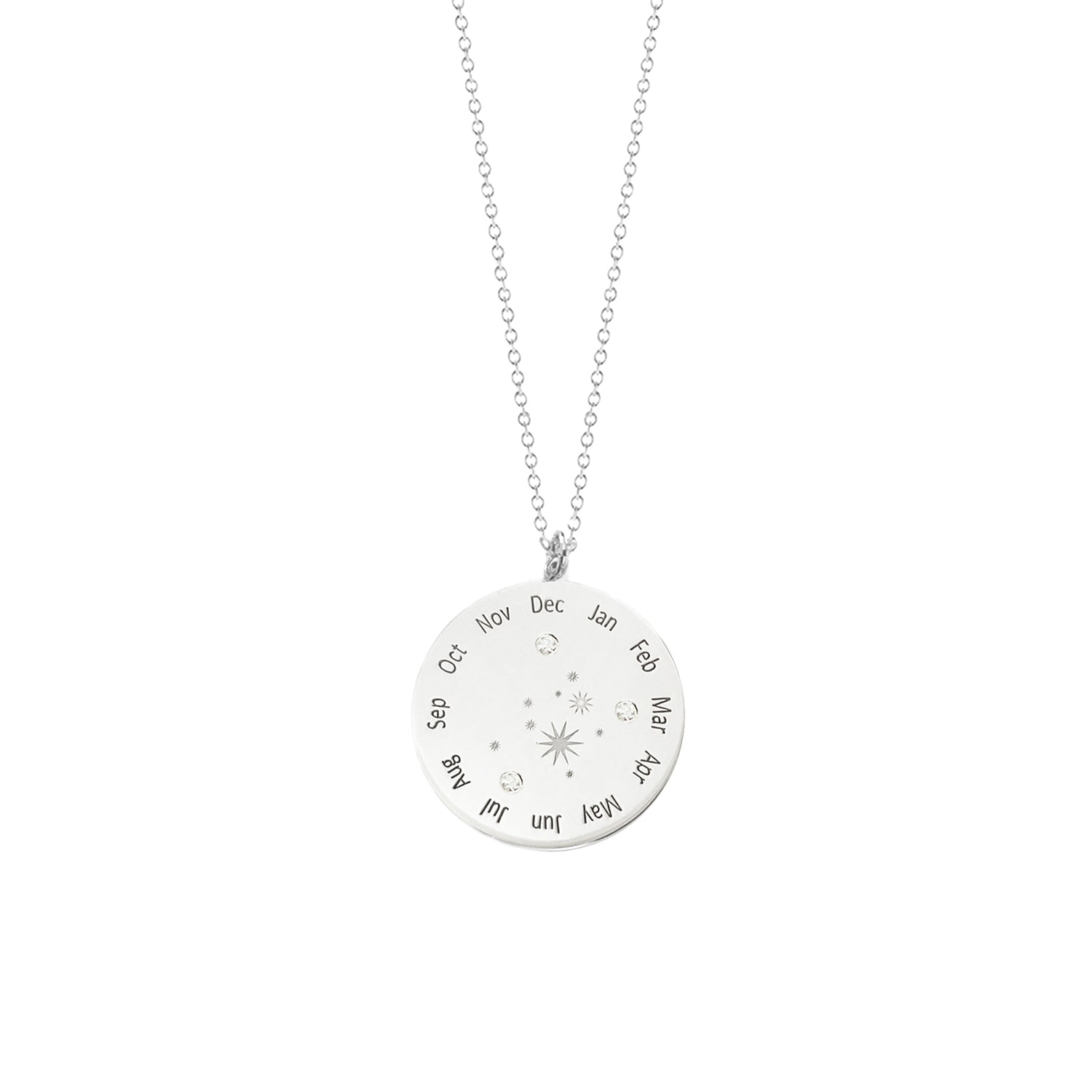Calendar Diamond Wheel Necklace
