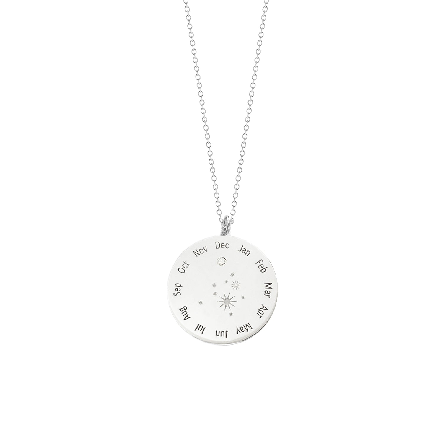 Calendar Diamond Wheel Necklace