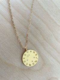 Zodiac Diamond Wheel Necklace