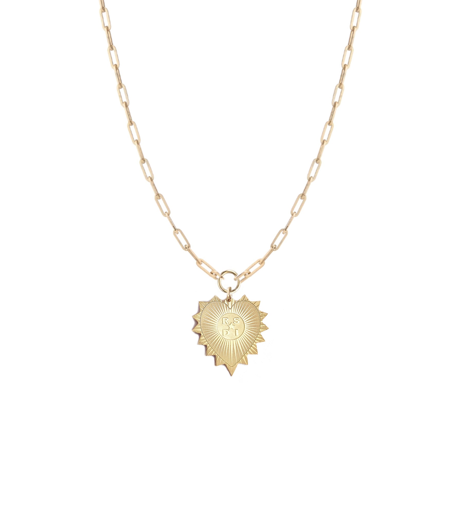 Vesta Initial Heart Medallion Necklace