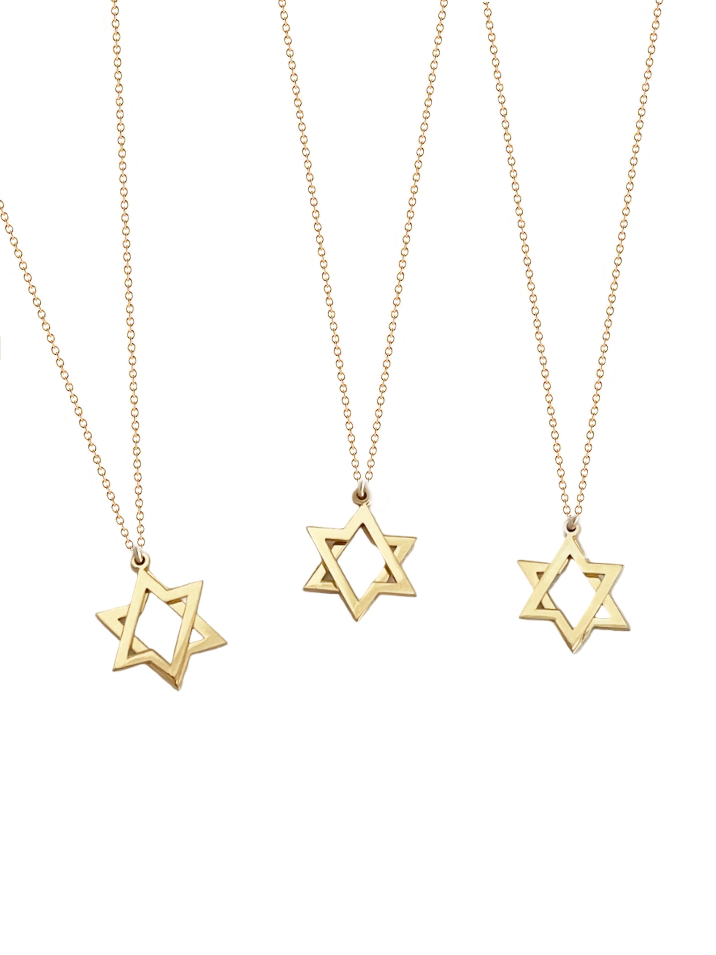 Or Movable Star of David Necklace I