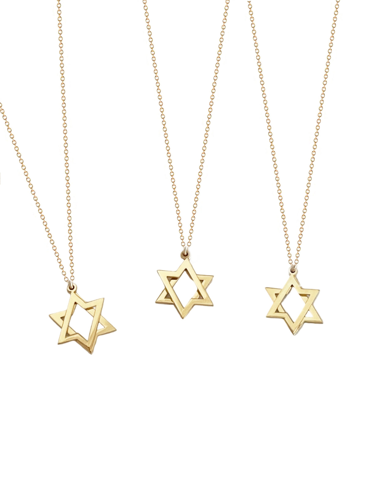 Or Movable Star of David Necklace I