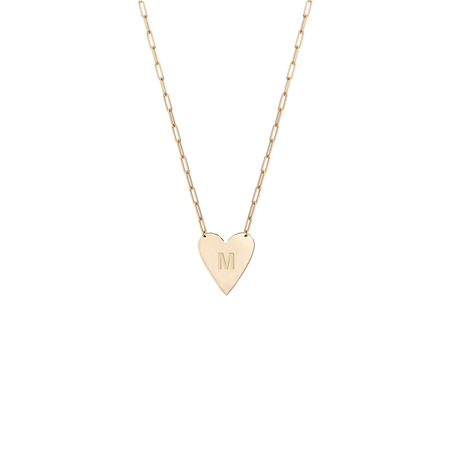 Mijal Diamond Heart Hebrew Initial Necklace