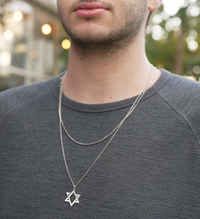 Or Movable Star of David Necklace