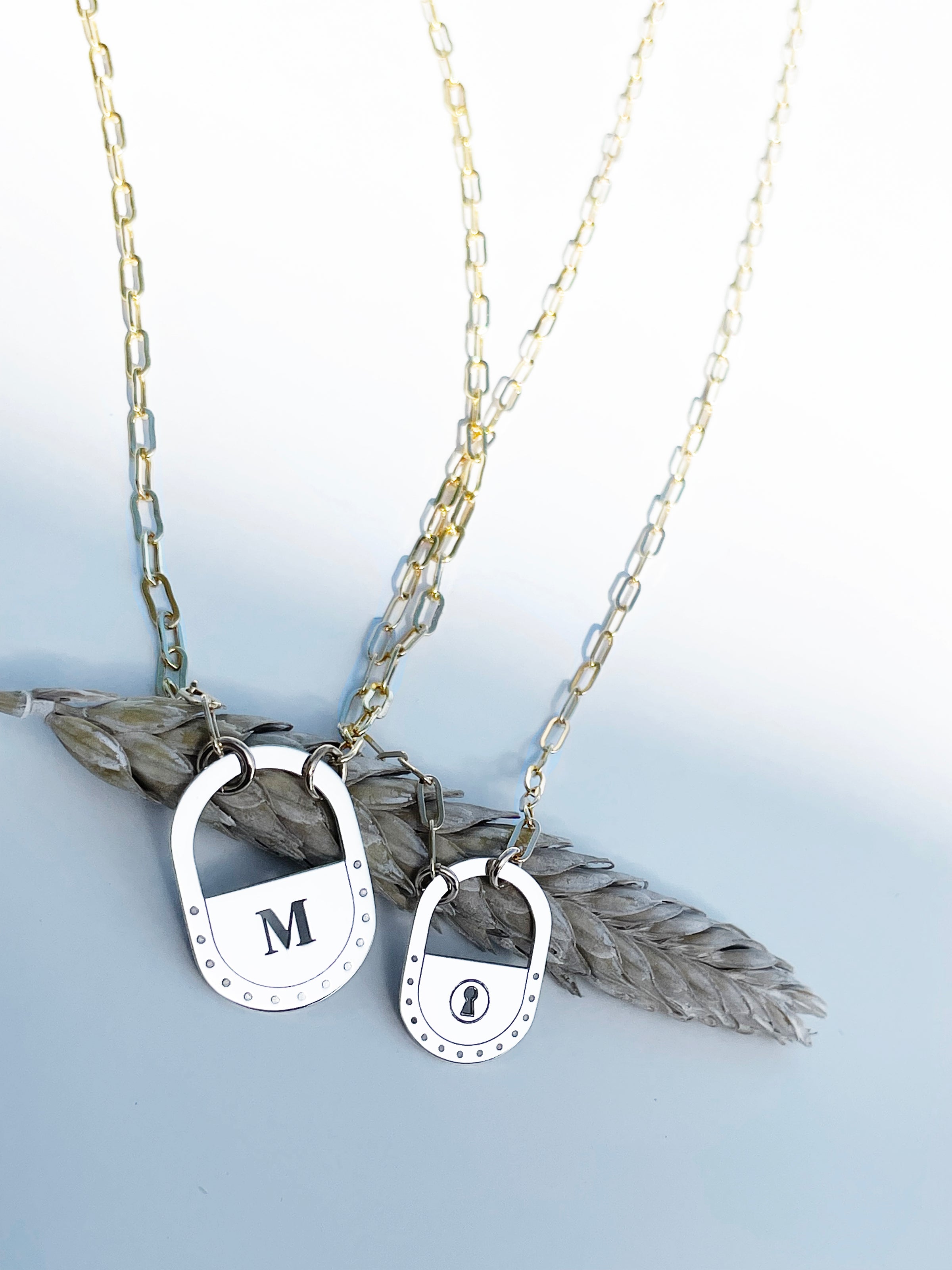 Miles Personalized Lock Paperclip Necklace