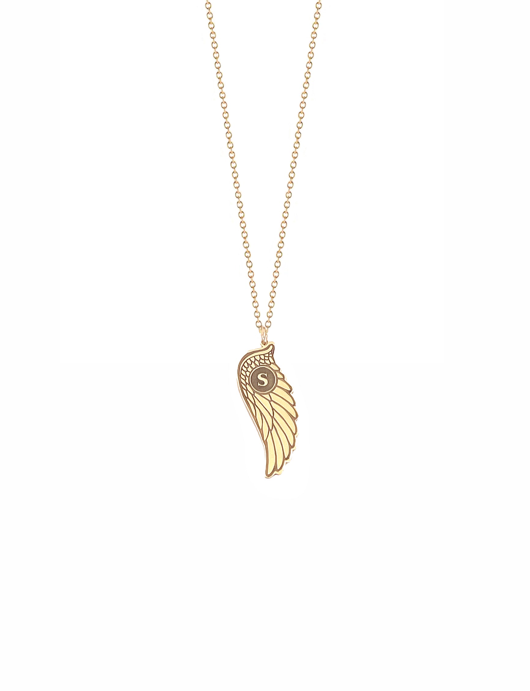 Wing Initial Necklace