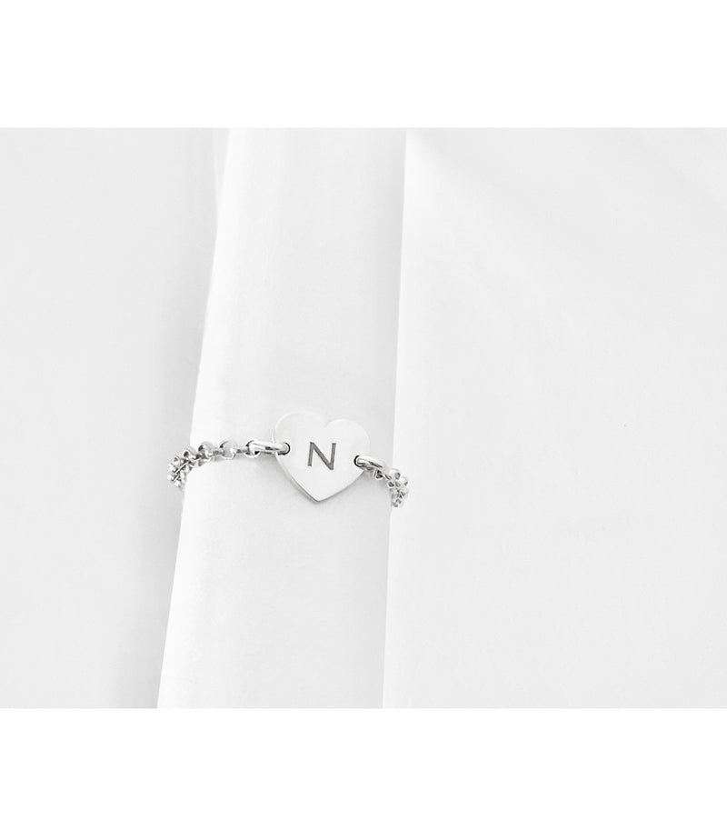 Anna Heart Personalized Chain Ring