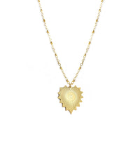 Vesta Initial Heart Medallion Necklace