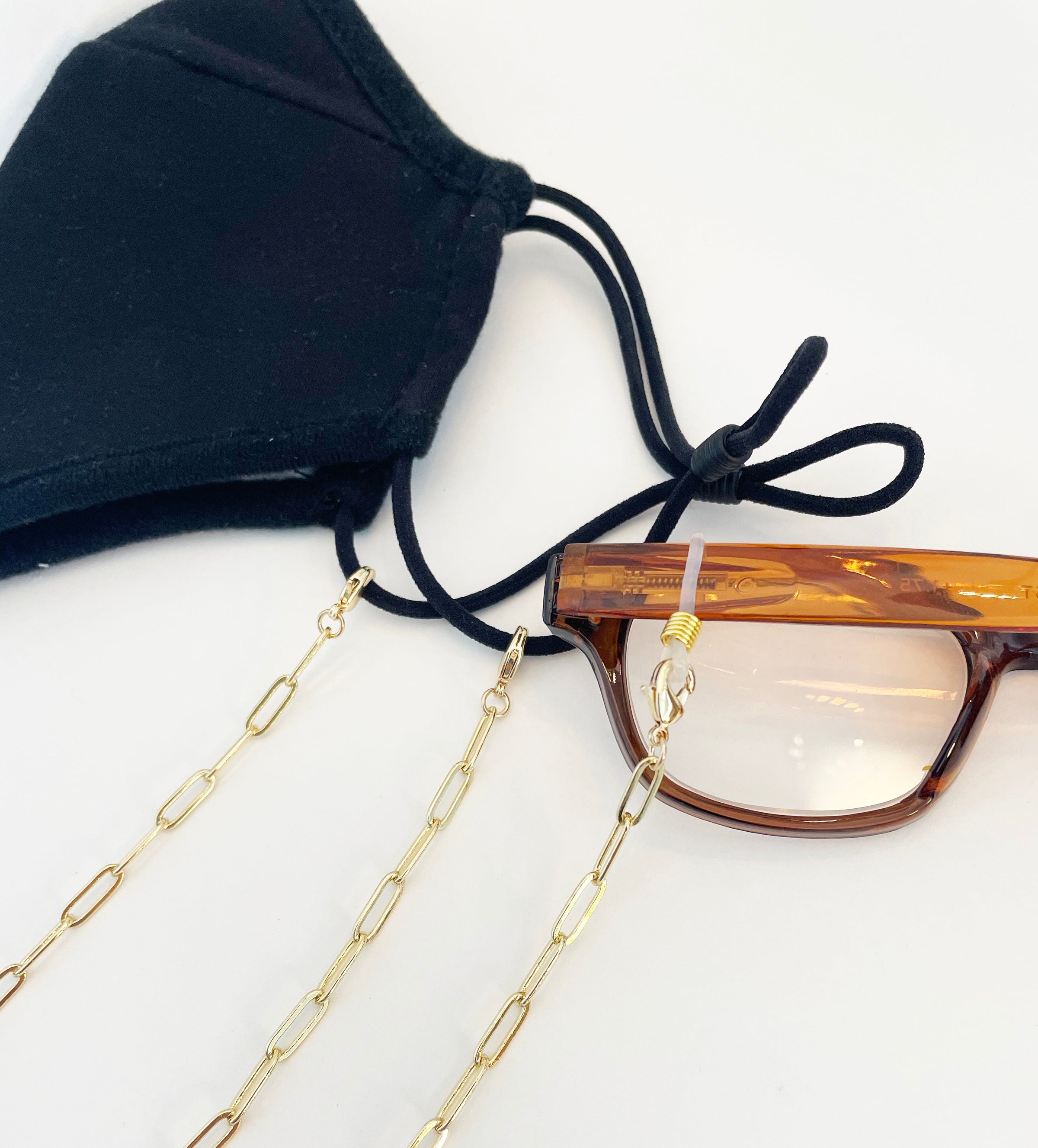 Initial Paperclip Chain Mask and Glasses Holder