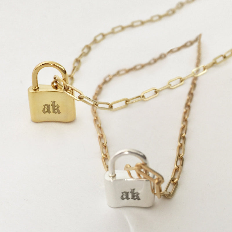Lock Personalized Paperclip Necklace