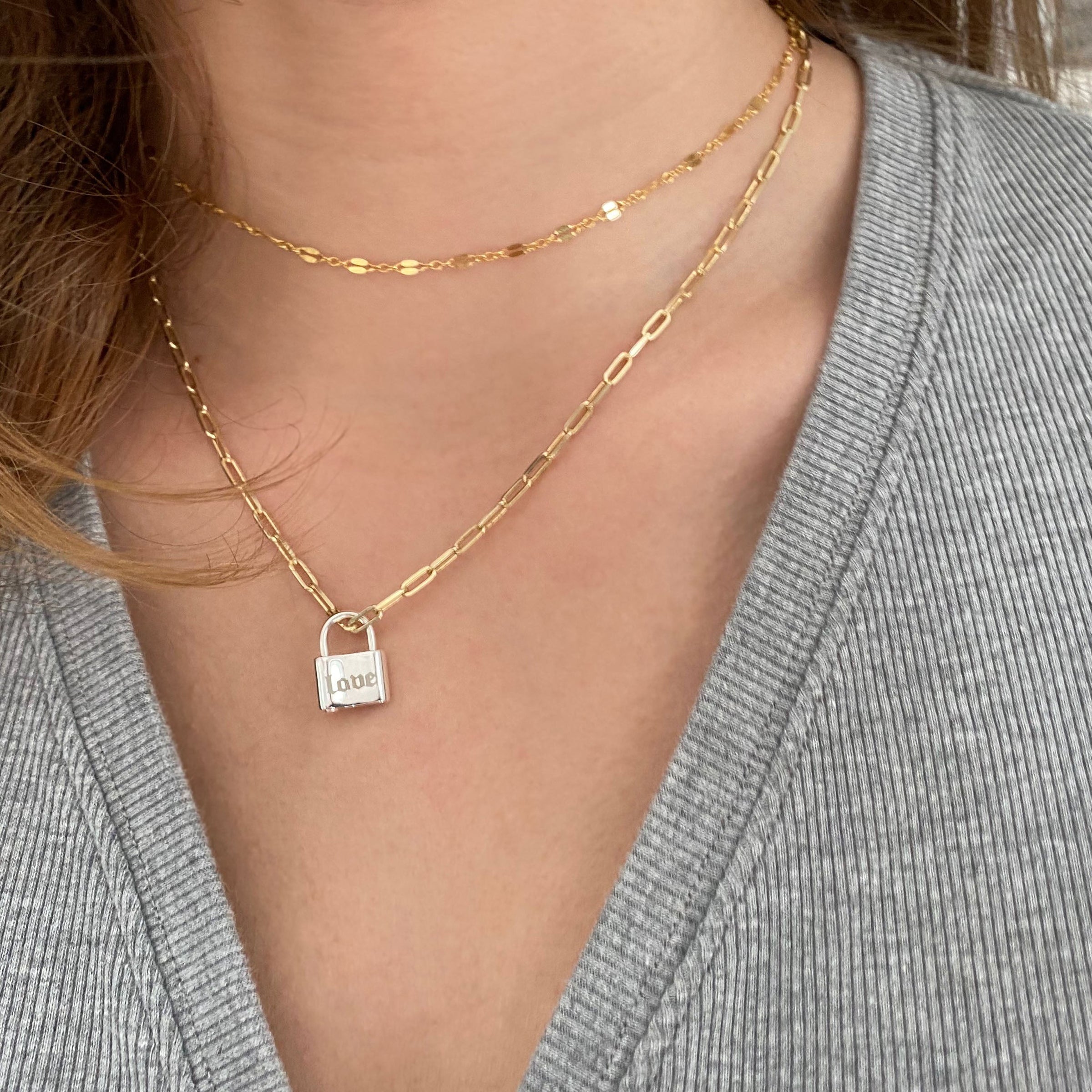 Lock Personalized Paperclip Necklace