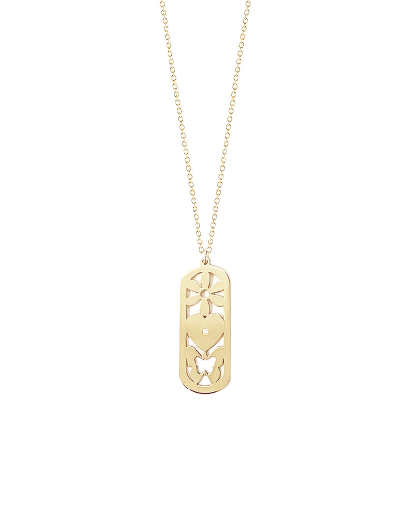 Shaked Diamond Butterfly Pendant Necklace